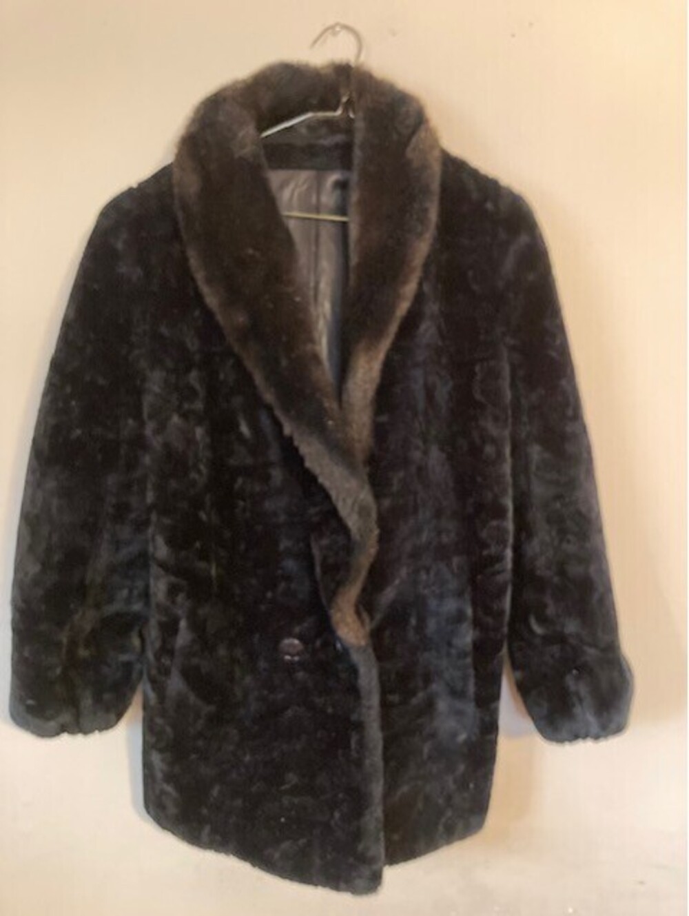 Vintage BORGAZIA by Dubrowsky & Perlbinder Brown Faux Fur Coat - size S/M